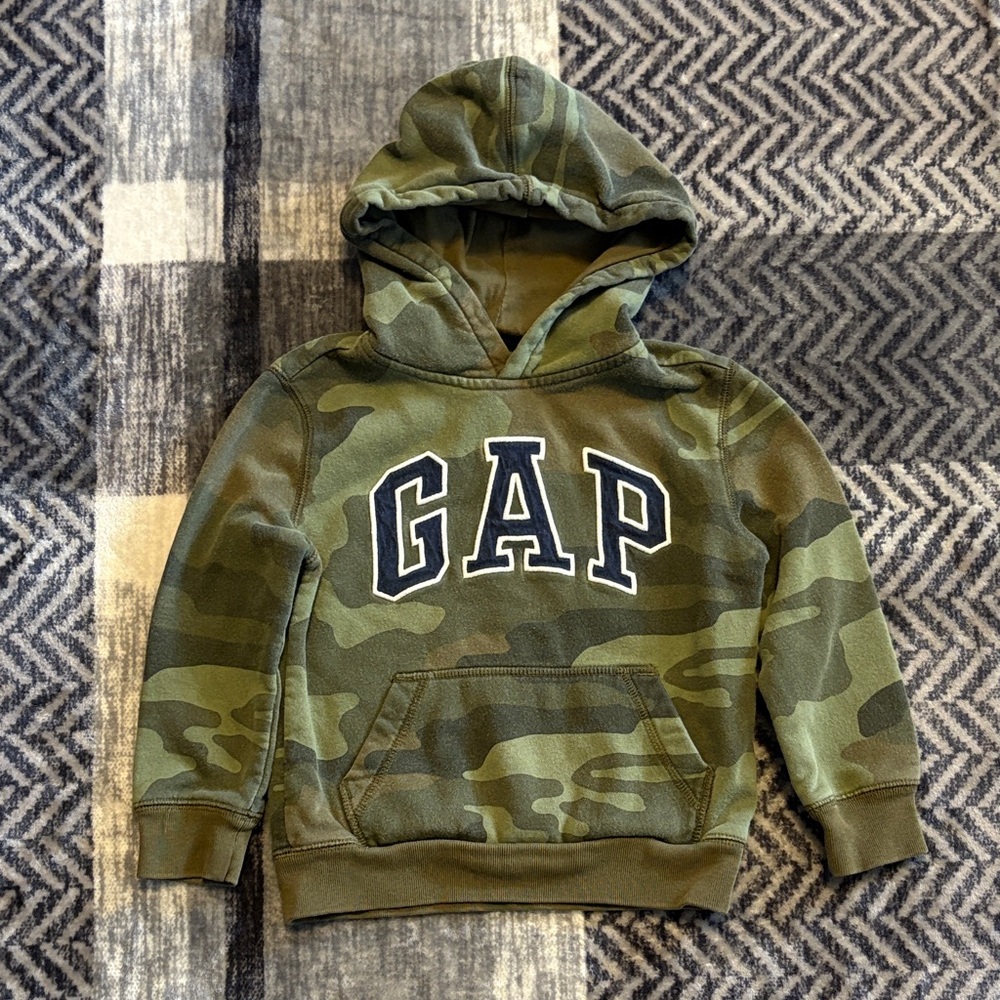 GAP Kids Green Camouflage Hoodie